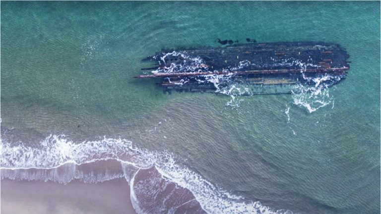 Epava unei corabii scufundate de sute de ani a aparut brusc pe o plaja din Newfoundland